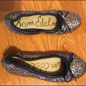 Multicolor glitter ballet flats
